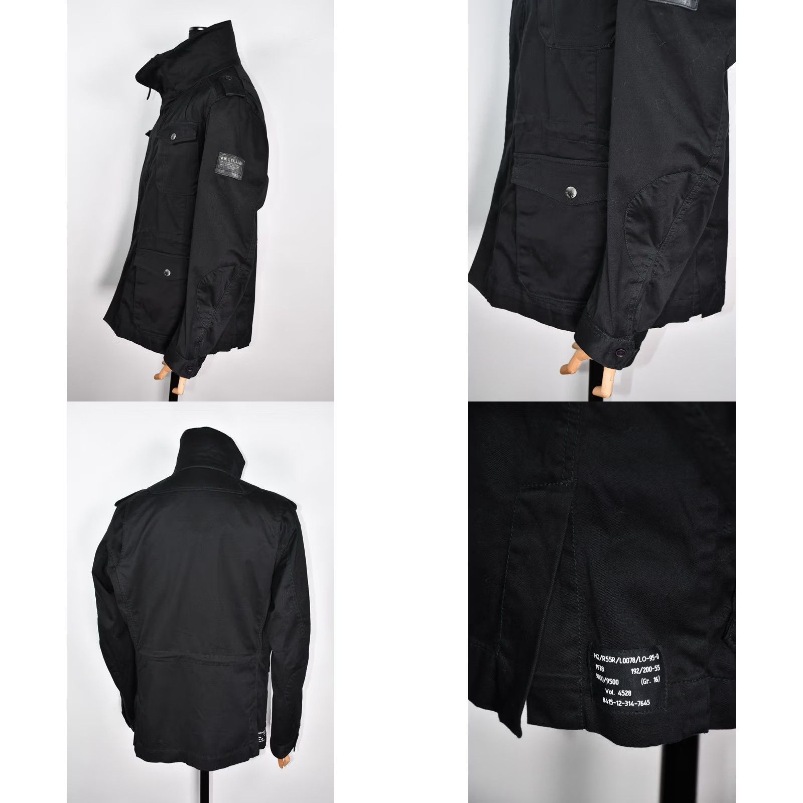 Diesel Diesel Jacket Men's Military Black 2XL Size 2XL Regular Cotton Zip Logo Vintage: No Size US XXL / EU 58 / 5 - 8 Thumbnail