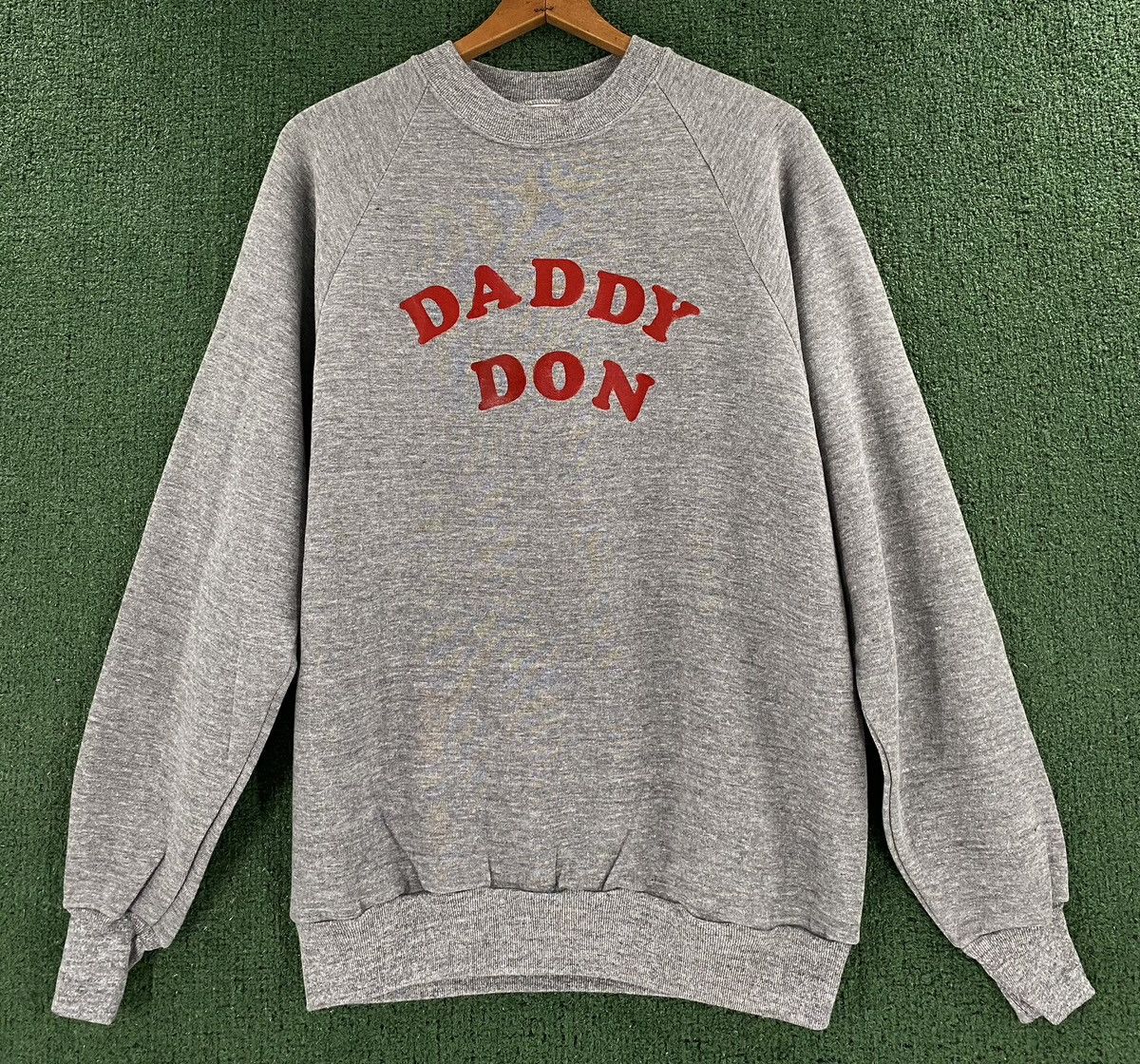 Jerzees Vintage 90’s Daddy Don Grey Raglan Tri Blend Sweatshirt Mens Size US L / EU 52-54 / 3 - 2 Thumbnail