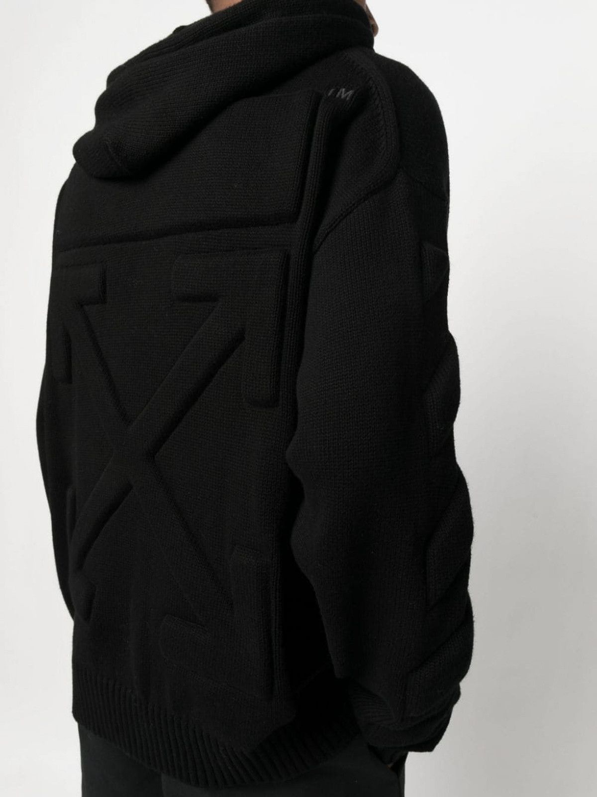 Off-White o1gr1nt1124 3D Diag Knit Hoodie in Black Size US M / EU 48-50 / 2 - 5 Thumbnail