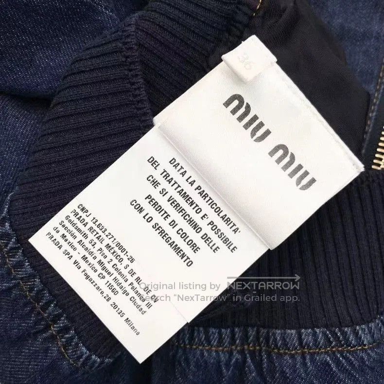 Miu Miu Miumiu 23SS Blue Embroidered Denim Jacket. Size US XS / EU 42 / 0 - 4 Thumbnail