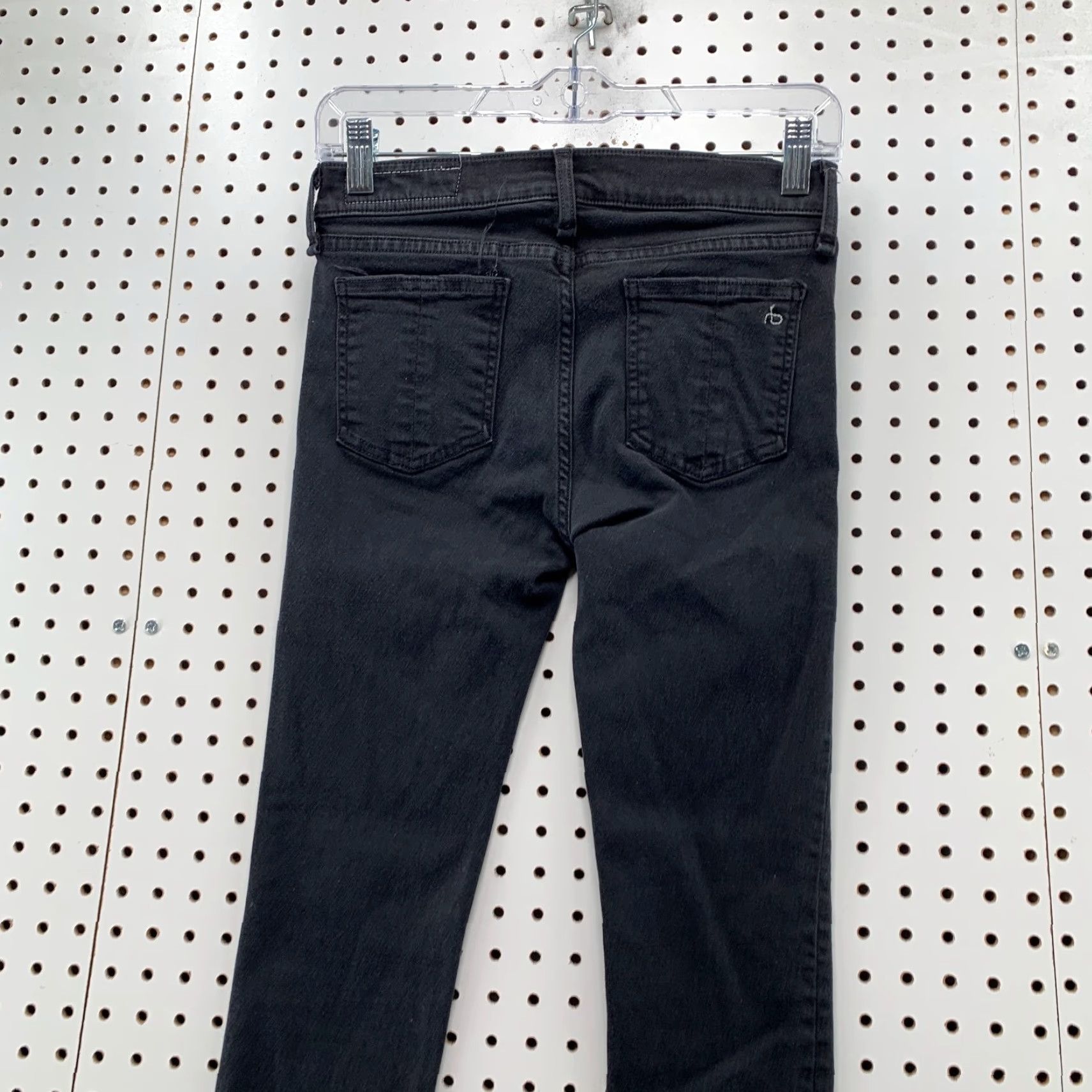 Rag & Bone rag & bone Denim Jeans Womens 27 Black Skinny Fit 27x25.5 Raw Hem Stretch Denim Jeans Womens Slim 27 Black Skinny 5-Pocket Design Mens Size 27" / US 4 / IT 40 - 6 Thumbnail