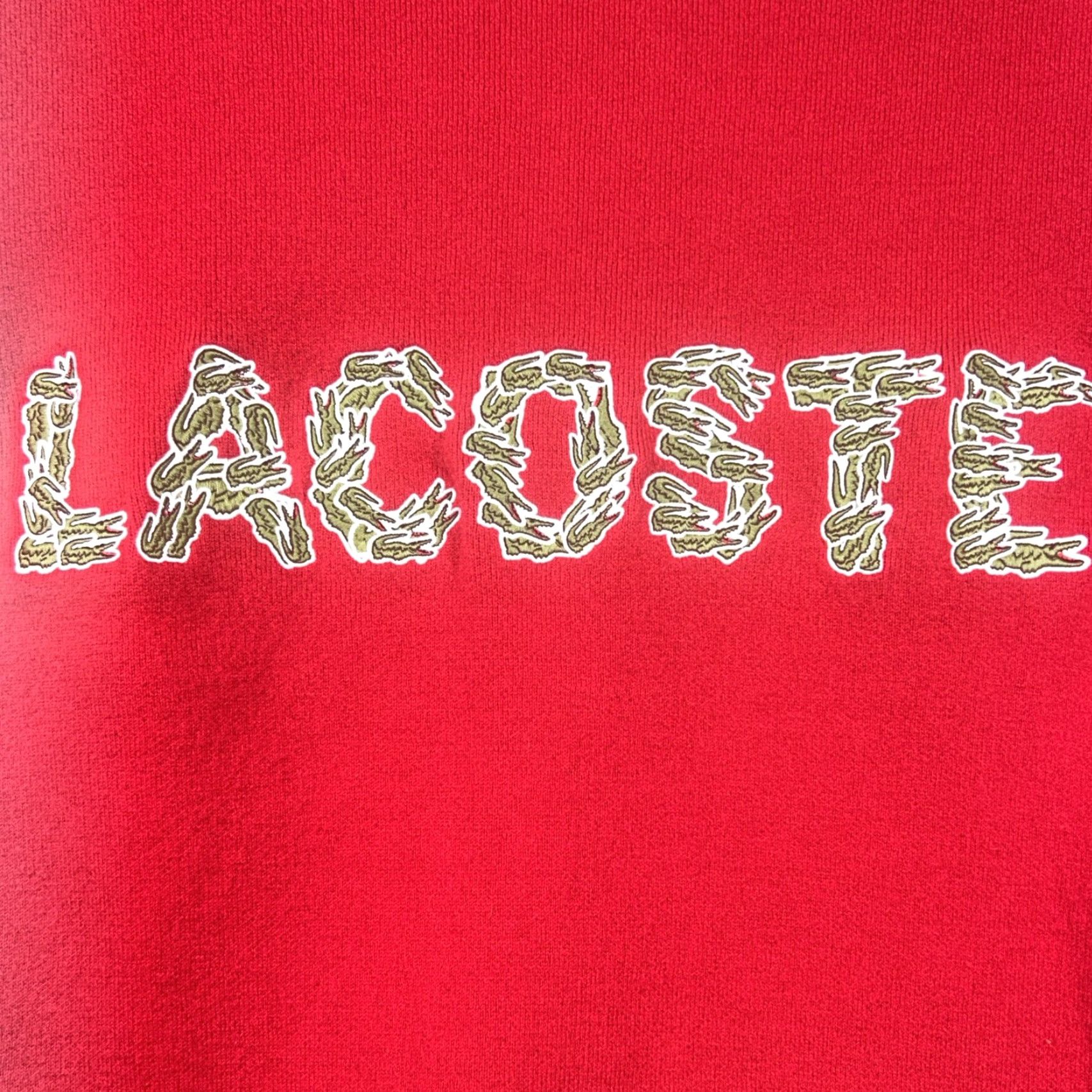 Lacoste VINTAGE Lacoste Sweatshirt Alligator Spellout Mens Red Sweater Pullover FR 9 4XL Size US XXL / EU 58 / 5 - 3 Thumbnail