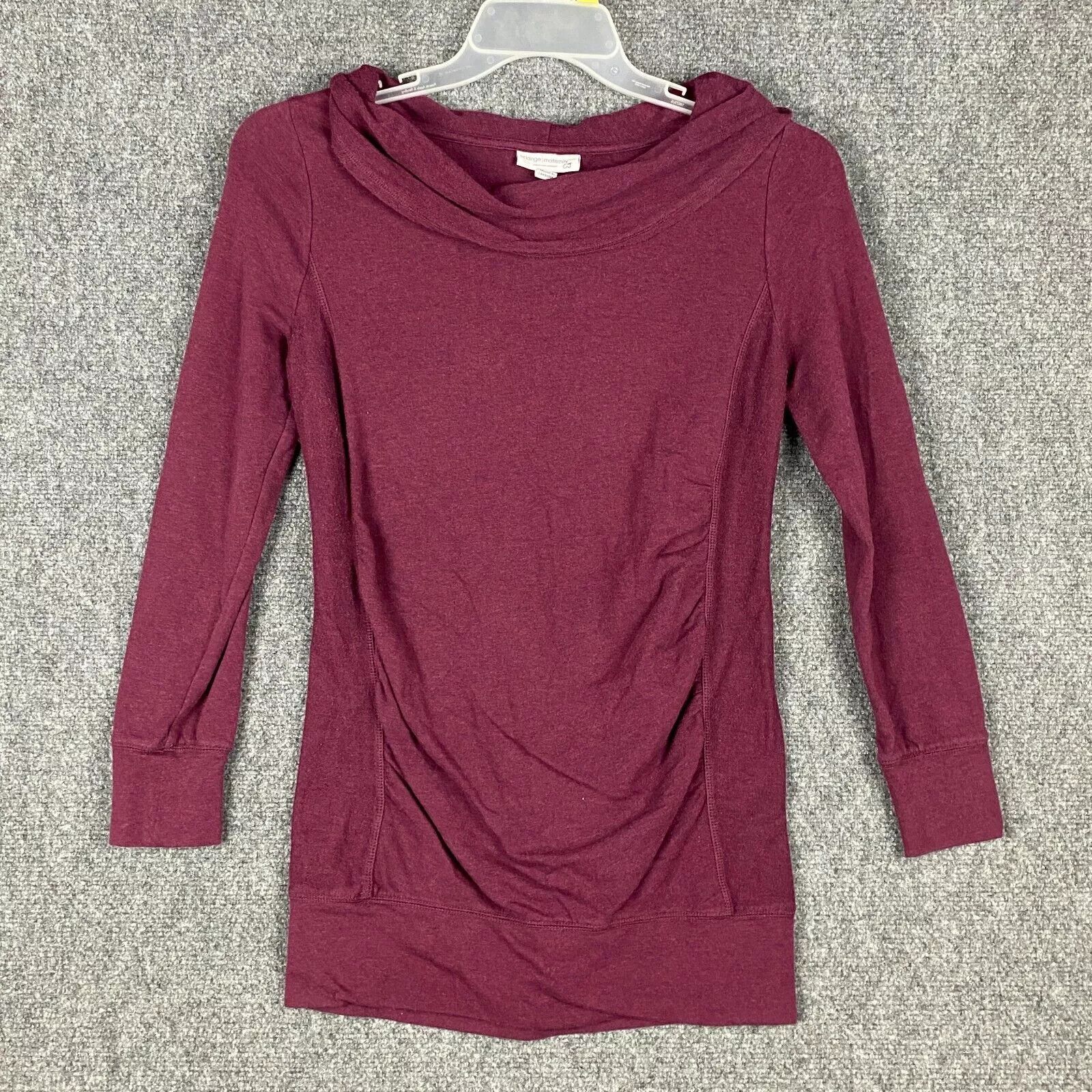 Other Liz Lange Maternity Top Women's XS Long Sleeve Burgundy Size XS / US 0-2 / IT 36-38 - 1 Thumbnail