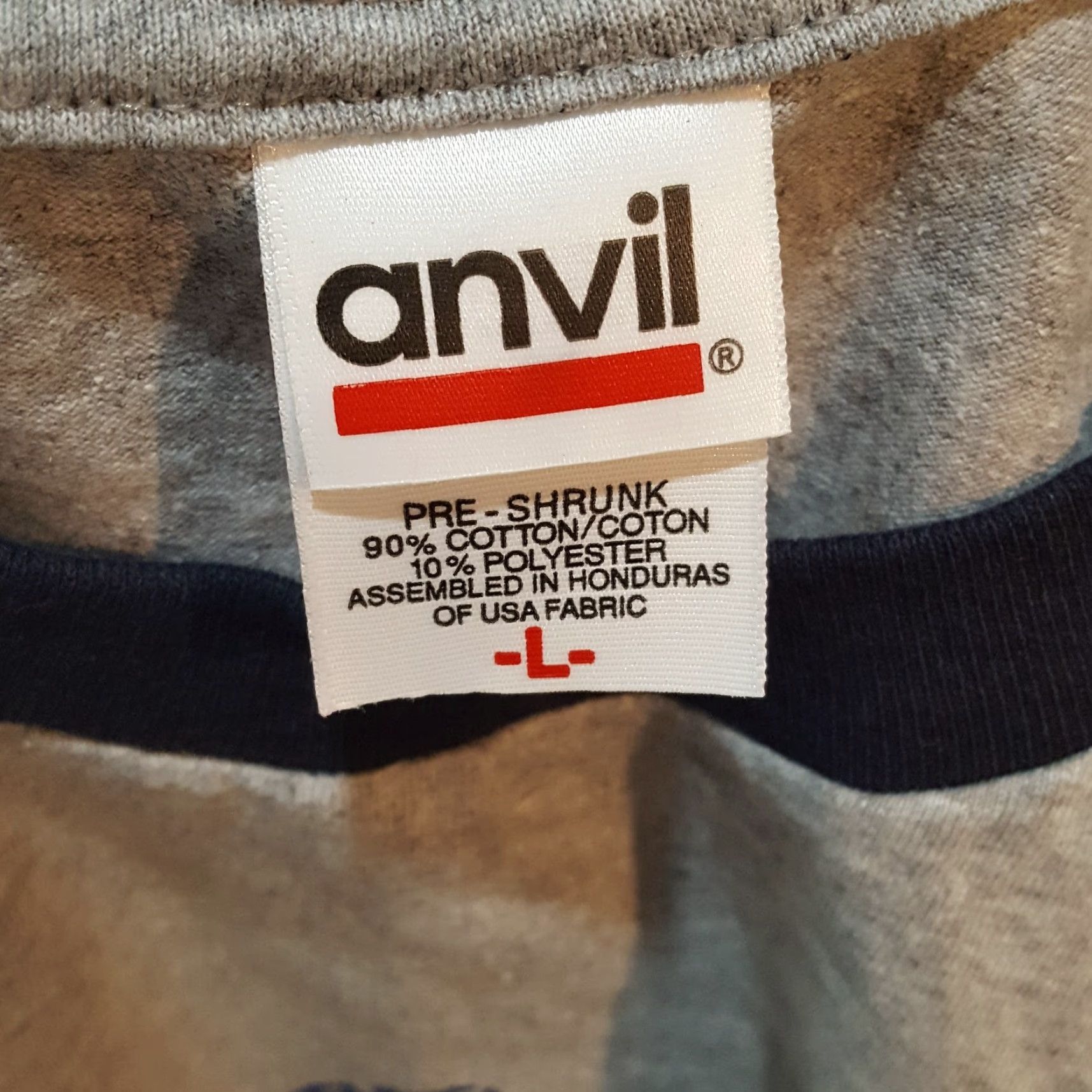 Anvil VINTAGE 90s Anvil King College Ringer T-Shirt Men's Large Gray Retro Collegiate Logo Y2K Size US L / EU 52-54 / 3 - 5 Thumbnail