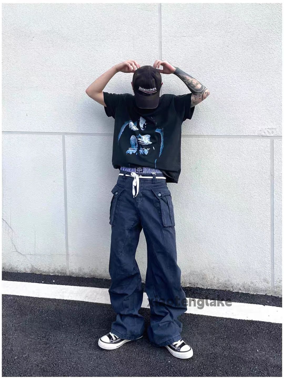 Vintage Unisex outdoor utility loose baggy hiphop cargo pants Size US 28 / EU 44 - 6 Thumbnail