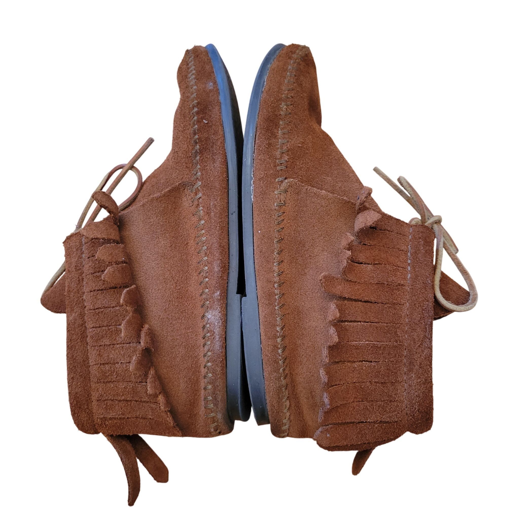 Minnetonka Minnetonka 7 Brown Leather Fringe Moccasins Ankle Boots Boot Size US 7 / IT 37 - 4 Thumbnail