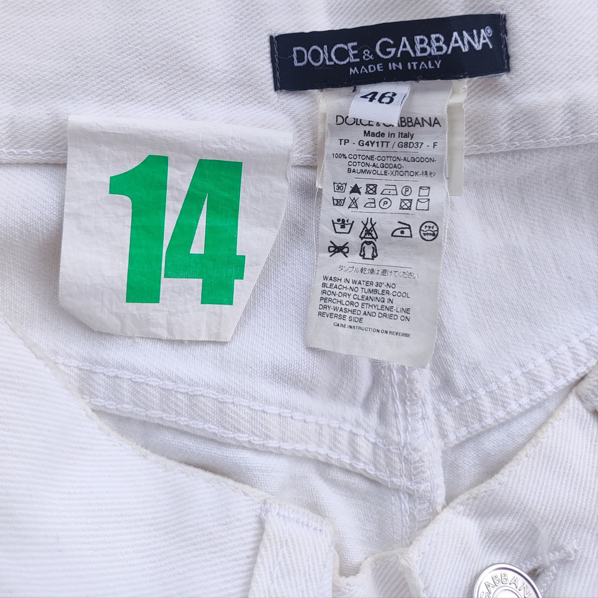 Dolce & Gabbana D&G Logo Plaque Distressed White Jeans Size US 30 / EU 46 - 9 Thumbnail