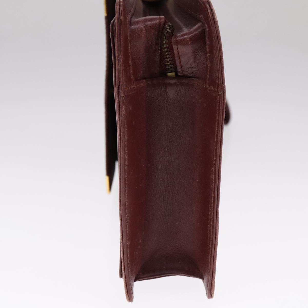 Cartier Cartier Clutch Bag Leather Wine Red Size ONE SIZE - 4 Thumbnail