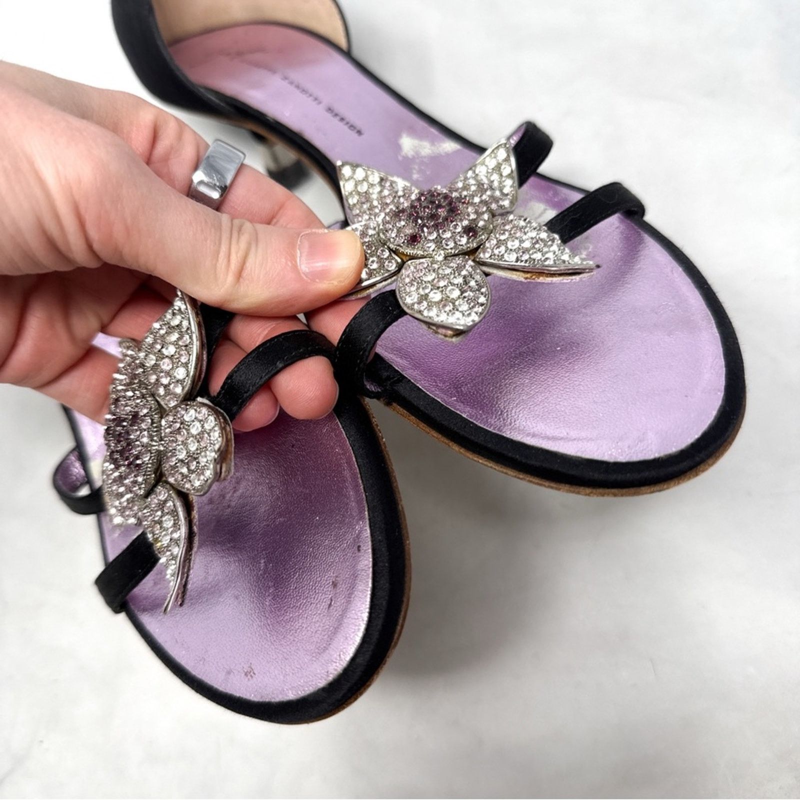 Giuseppe Zanotti Giuseppe Zanotti Vicini Vintage Y2K Flower Kitten Heel Mules Size US 9.5 / IT 39.5 - 6 Thumbnail
