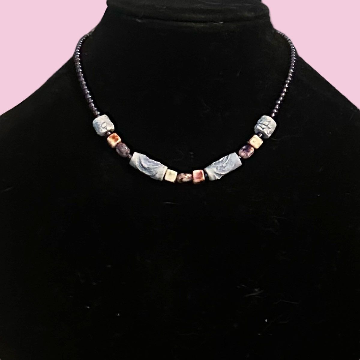 Vintage Vintage African trade bead and Jasper bead necklace Size ONE SIZE - 1 Thumbnail