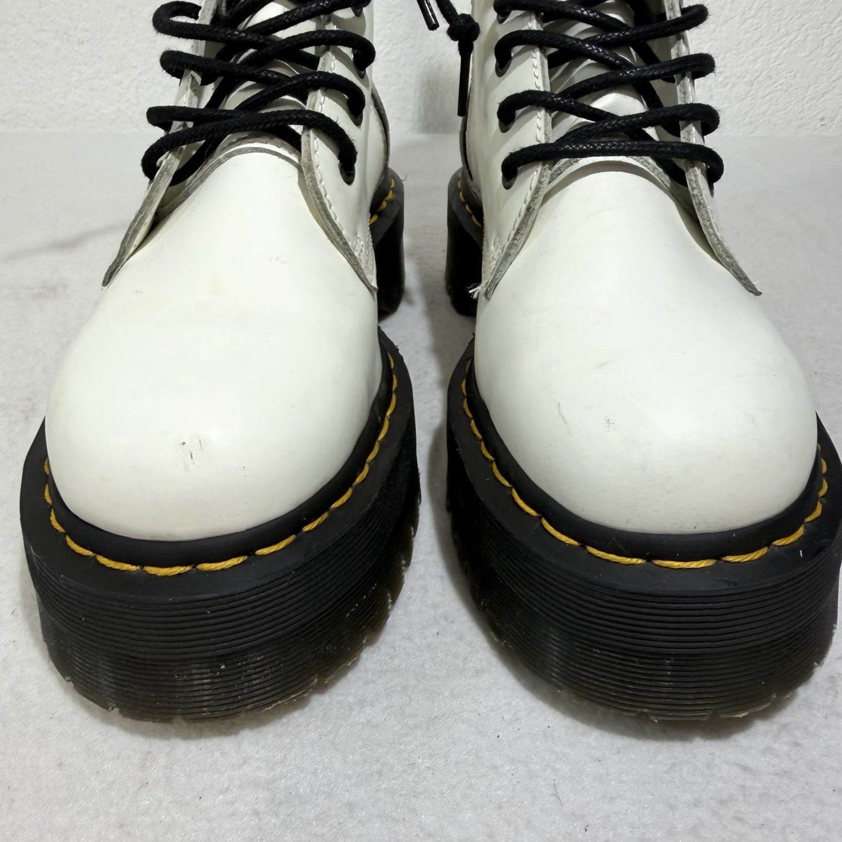 Dr. Martens Dr. Martens Jadon White Platform 8 Eye Boots US 8 M / UK 6 / EU 41 Womens Stain Size US 6 / IT 36 - 4 Thumbnail
