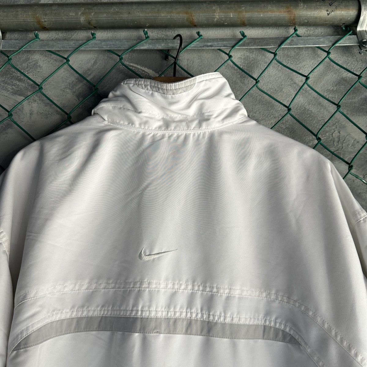 Nike × Vintage VTG Y2K Nike White Full Zip Jacket Fleece Lined Coat Swoosh Size US XXL / EU 58 / 5 - 17 Thumbnail
