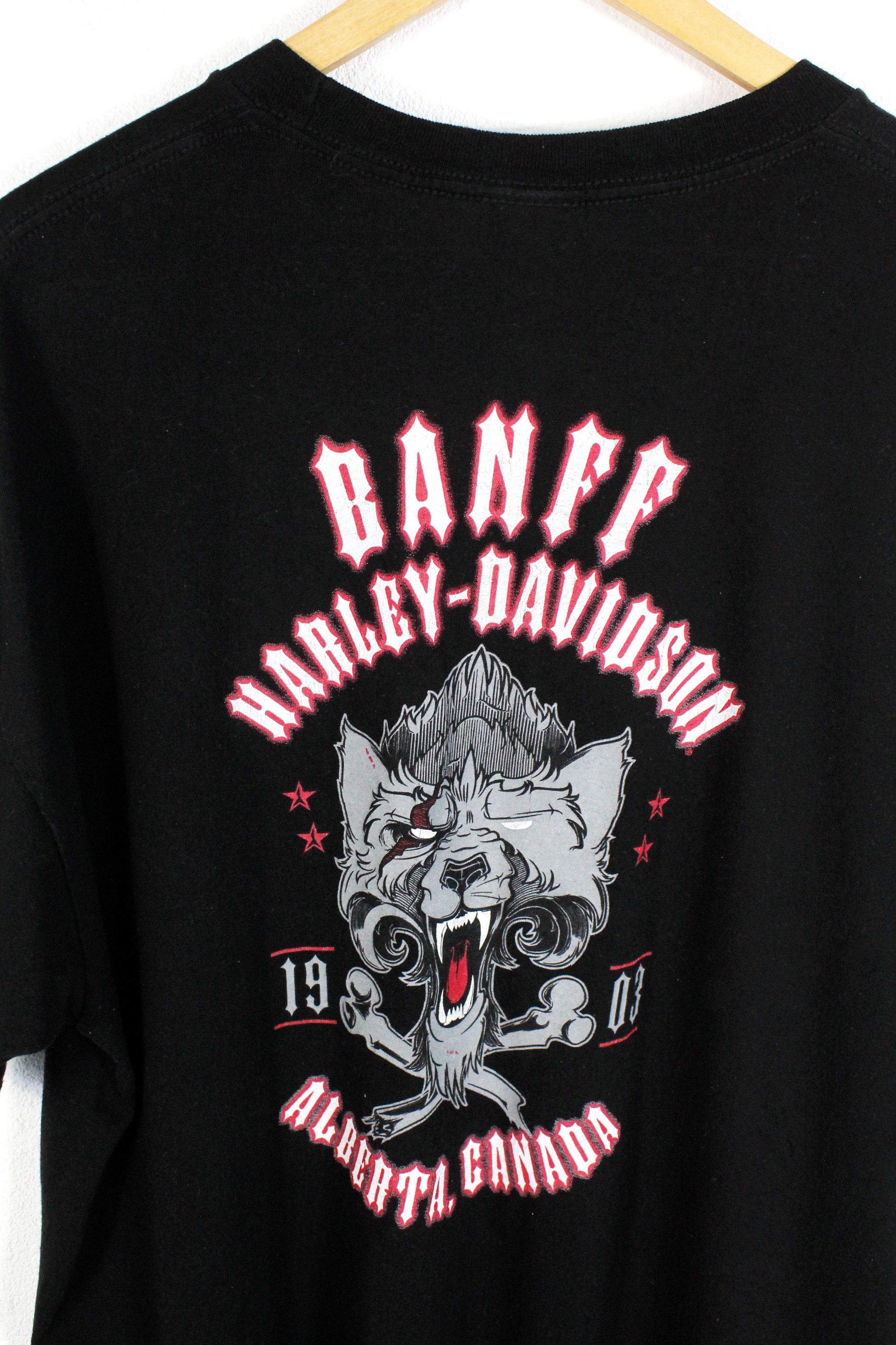 Harley Davidson Harley Davidson Banff Alberta Canada Wolf Graphic Tee Size US XL / EU 56 / 4 - 5 Thumbnail