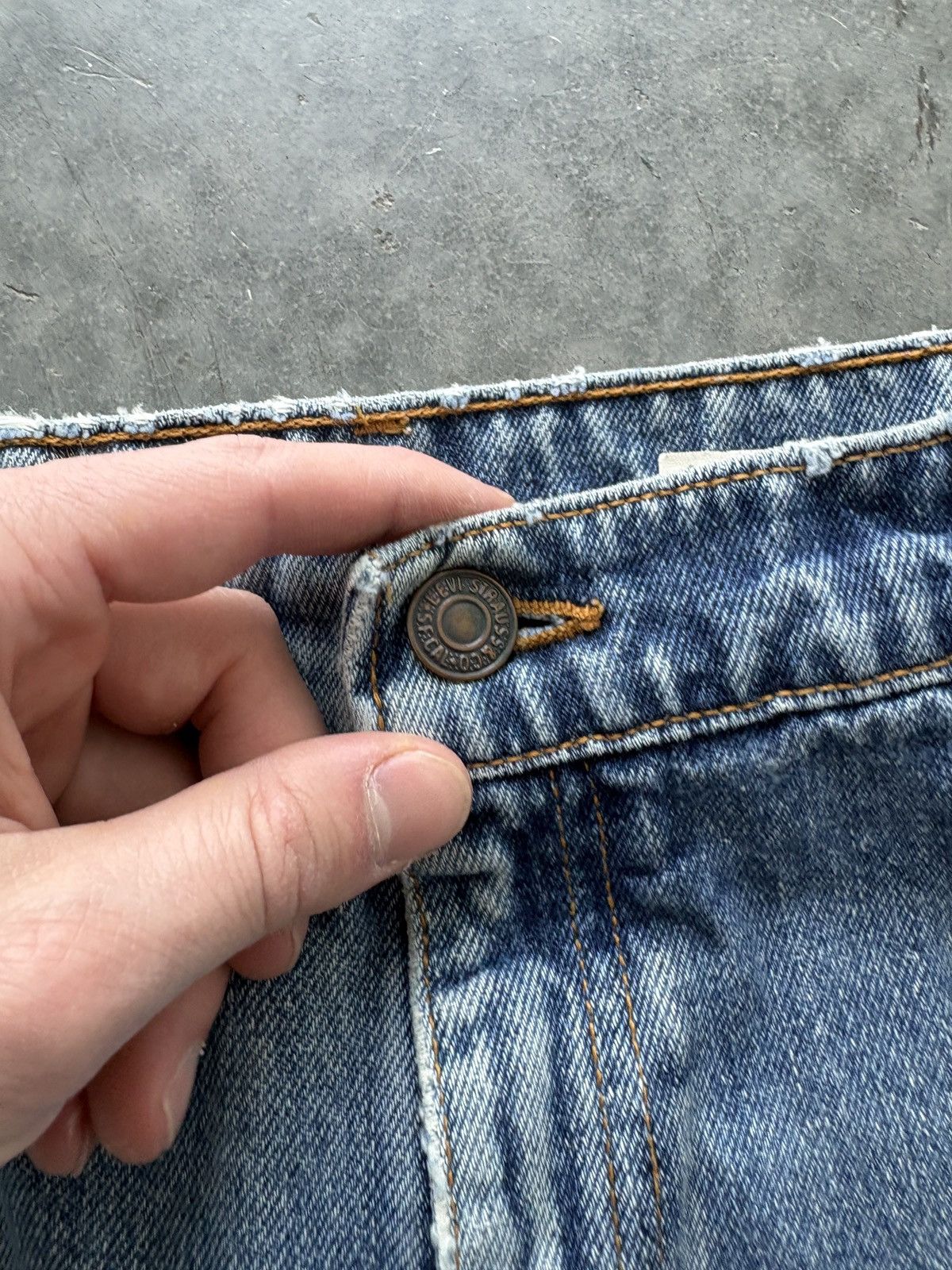 Levi's Vintage 90s Levis 550 Denim Shorts Baggy Distressed Skater Size US 31 - 3 Thumbnail