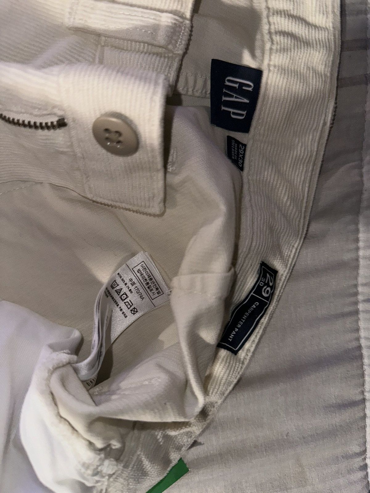 Gap GAP Cream Corduroy Double Knee Carpenter Pants Size US 29 - 3 Thumbnail