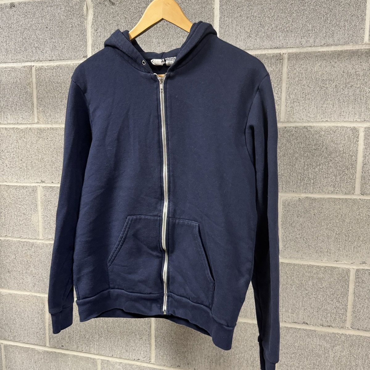 Vintage Faded Navy Blue Zip Up Hoodie Faded Thrashed ERD Grunge Size US S / EU 44-46 / 1 - 3 Thumbnail