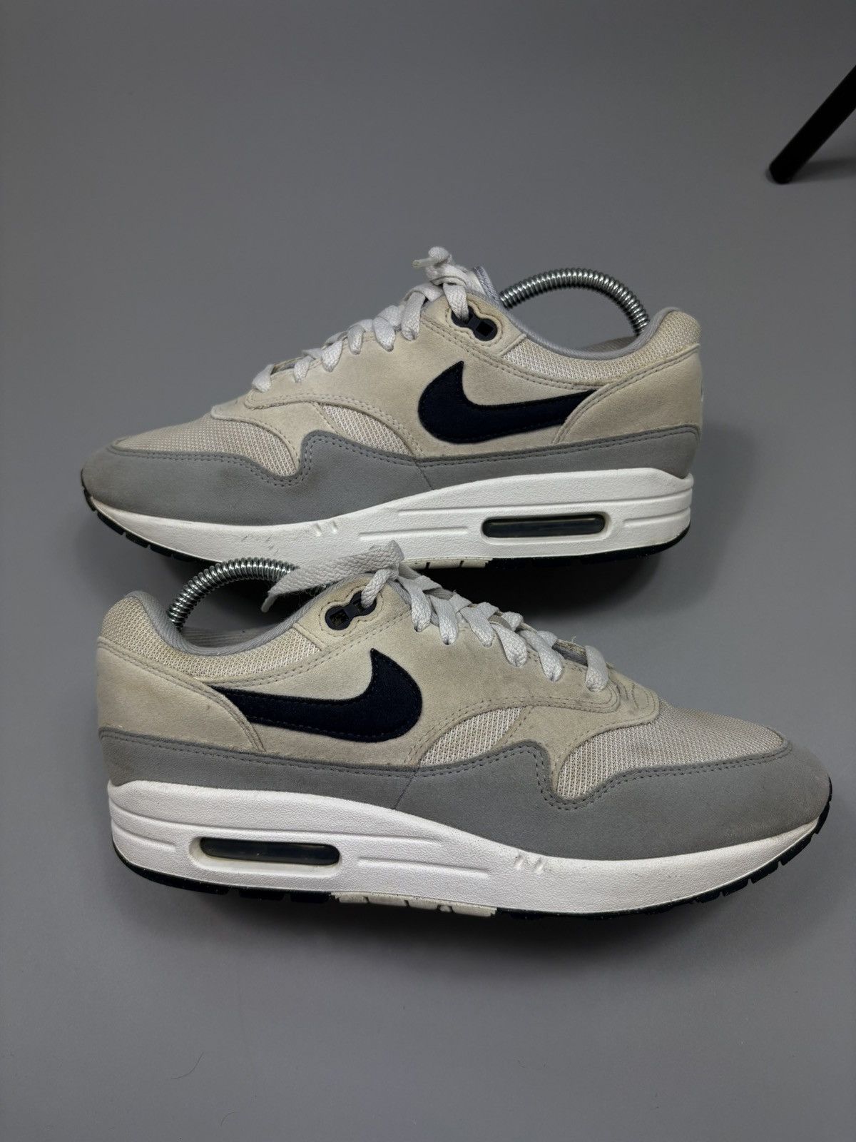 Nike Nike Air Max 1 Low Platinum Dark Obsidian mens shoes Size US 8 / EU 41 - 1 Thumbnail