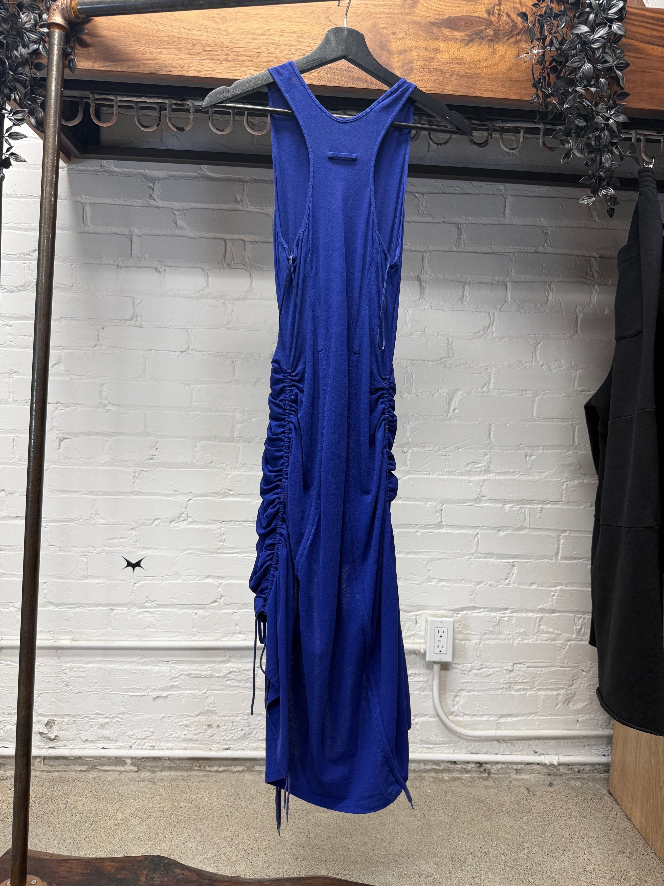 Jean Paul Gaultier Vintage Jean Paul Gaultier Ruched Blue Drawstring Dress Size M / US 6-8 / IT 42-44 - 4 Thumbnail