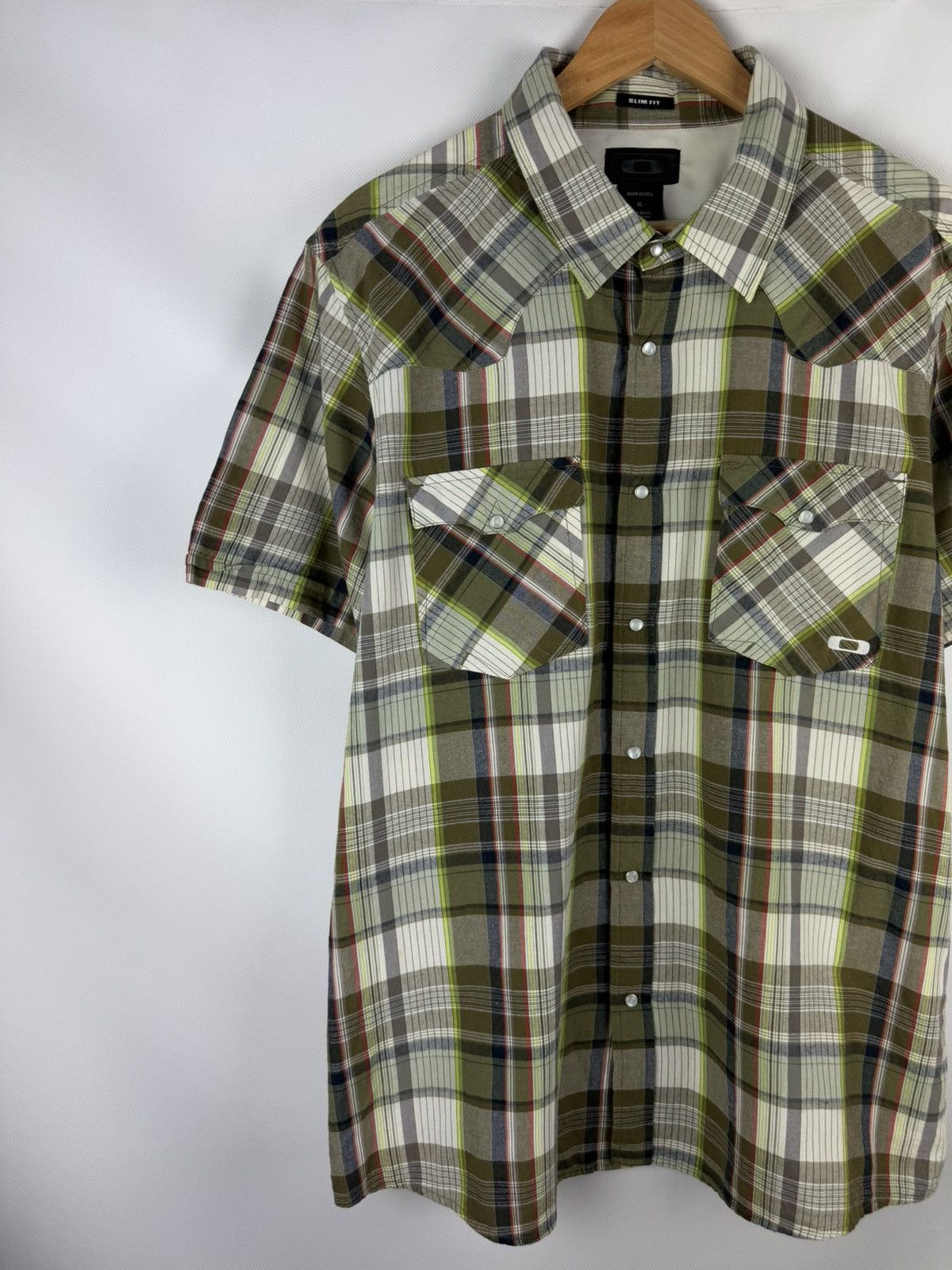 Oakley Oakley Short Sleeve Checked Plaid Outdoor Western Shirt Size US XL / EU 56 / 4 - 2 Thumbnail