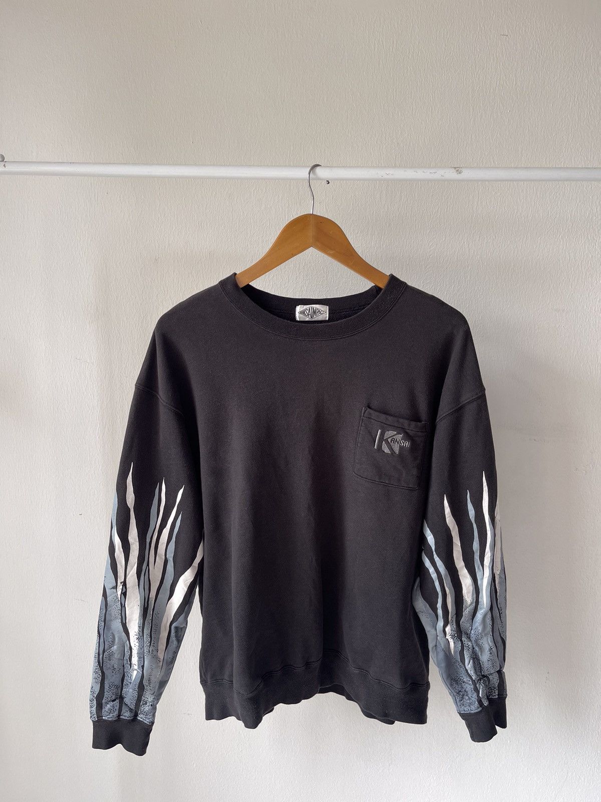 Designer × Japanese Brand × Kansai Yamamoto 90s Kansai Yamamoto Flame Sweatshirt Size US L / EU 52-54 / 3 - 3 Thumbnail