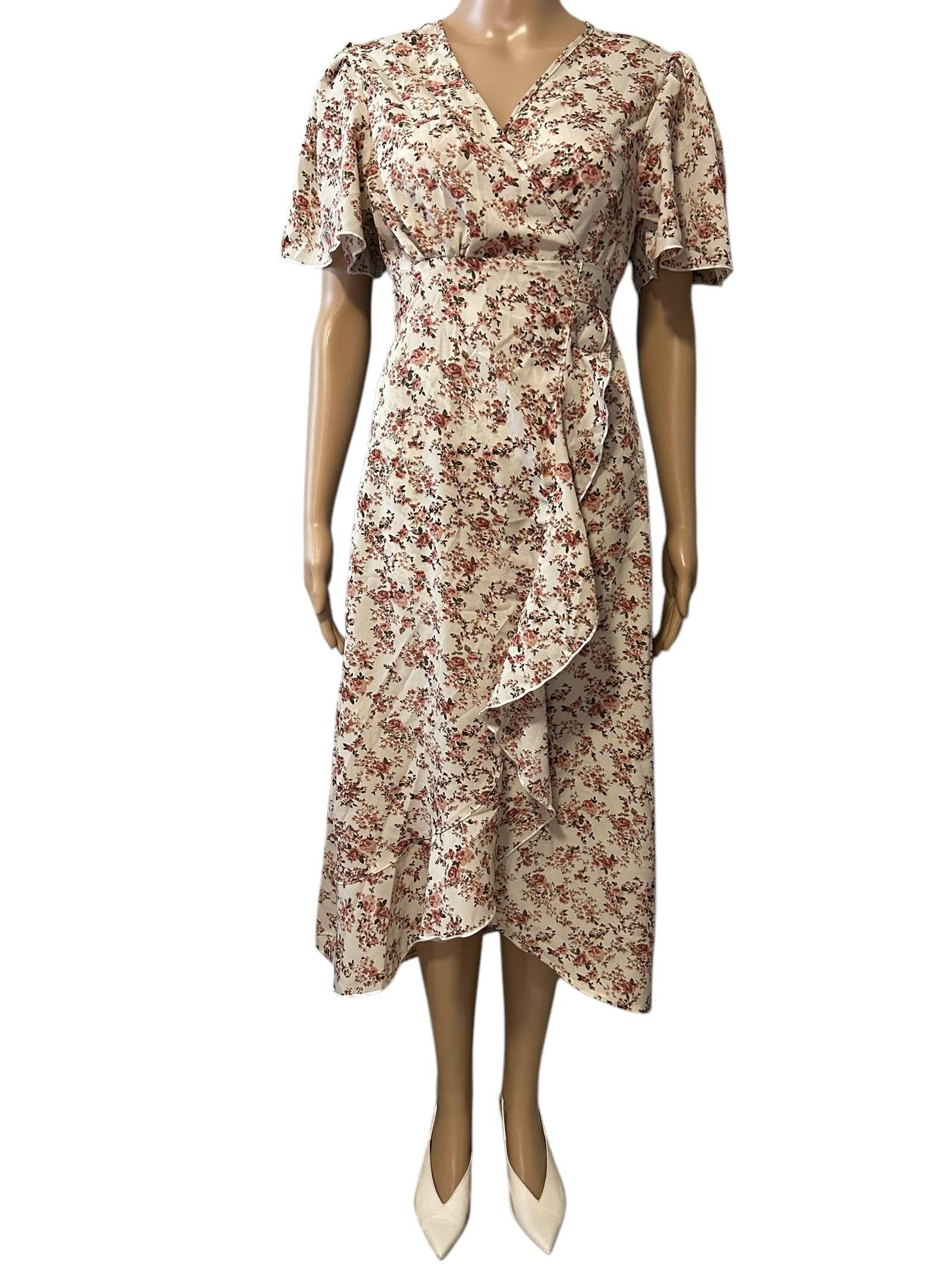 Designer Elegant Floral Wrap Dress Size 32" / US 10 / IT 46 - 1 Thumbnail