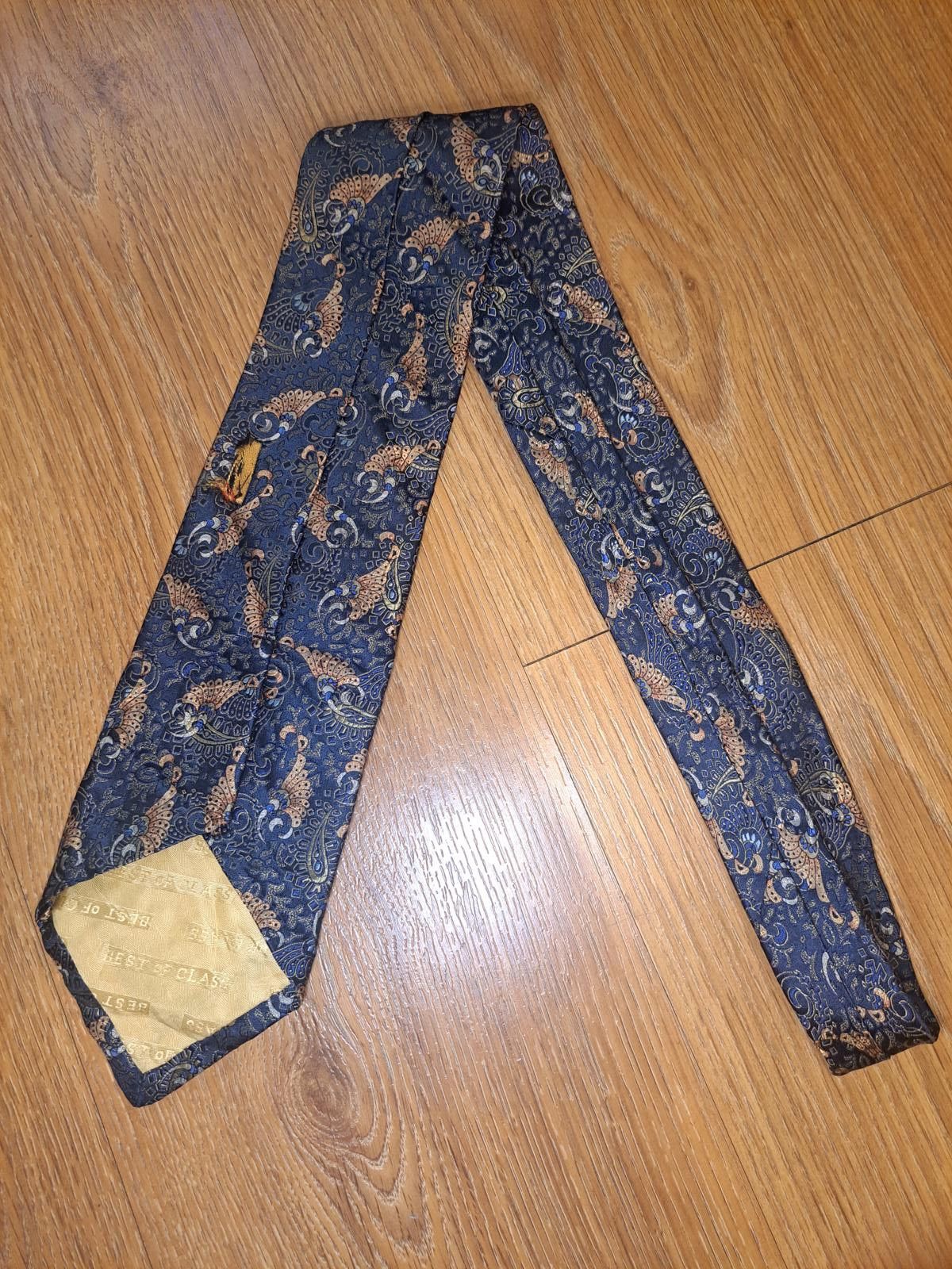 Robert Talbott Robert Talbott Best of Class Tie Mens Paisley Blue Gold Silk Size ONE SIZE - 5 Thumbnail