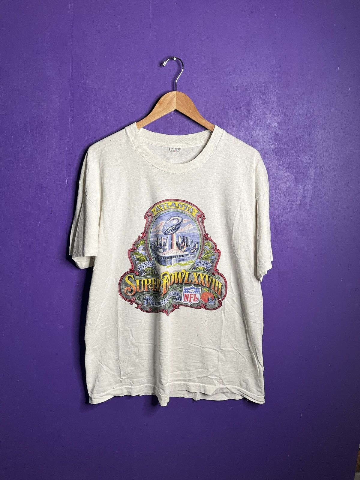NFL × Vintage Vintage 1994 Super Bowl XXVIII georgiadome t-shirt Size US XL / EU 56 / 4 - 1 Thumbnail
