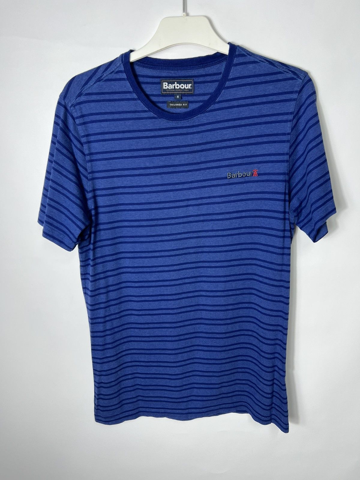 Barbour Vintage streetwear designer Barbour Tailored Fit Striped Tee Size US S / EU 44-46 / 1 - 1 Thumbnail