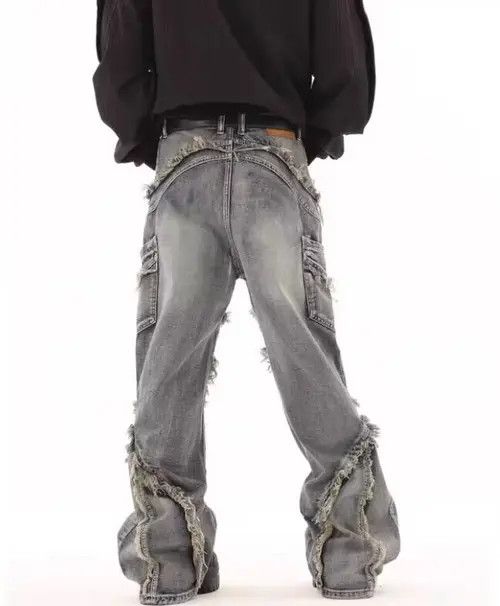 VIBE Retro ruined whiskering design washed distressed jeans Size US 30 / EU 46 - 8 Thumbnail