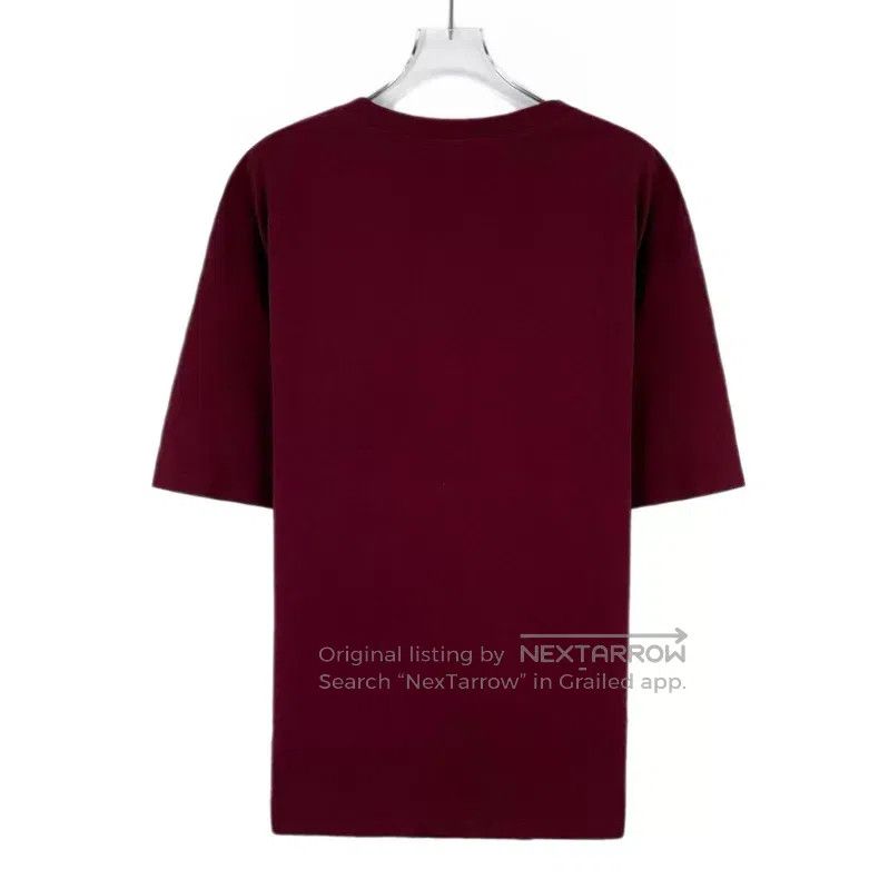 Loewe Loewe Dark red logo embroidered cotton round neck short sl Size L / US 10 / IT 46 - 2 Thumbnail