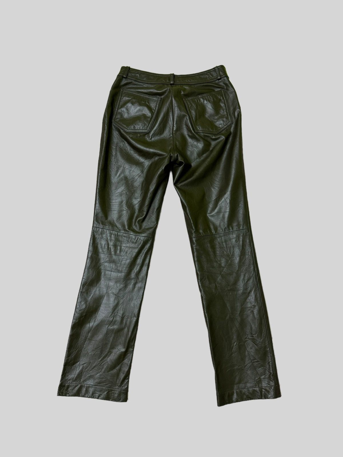 Japanese Brand × Vintage Japan Fashion Jpg Style PVC Leather Dark Green Pants Size US 26 / EU 42 - 2 Thumbnail