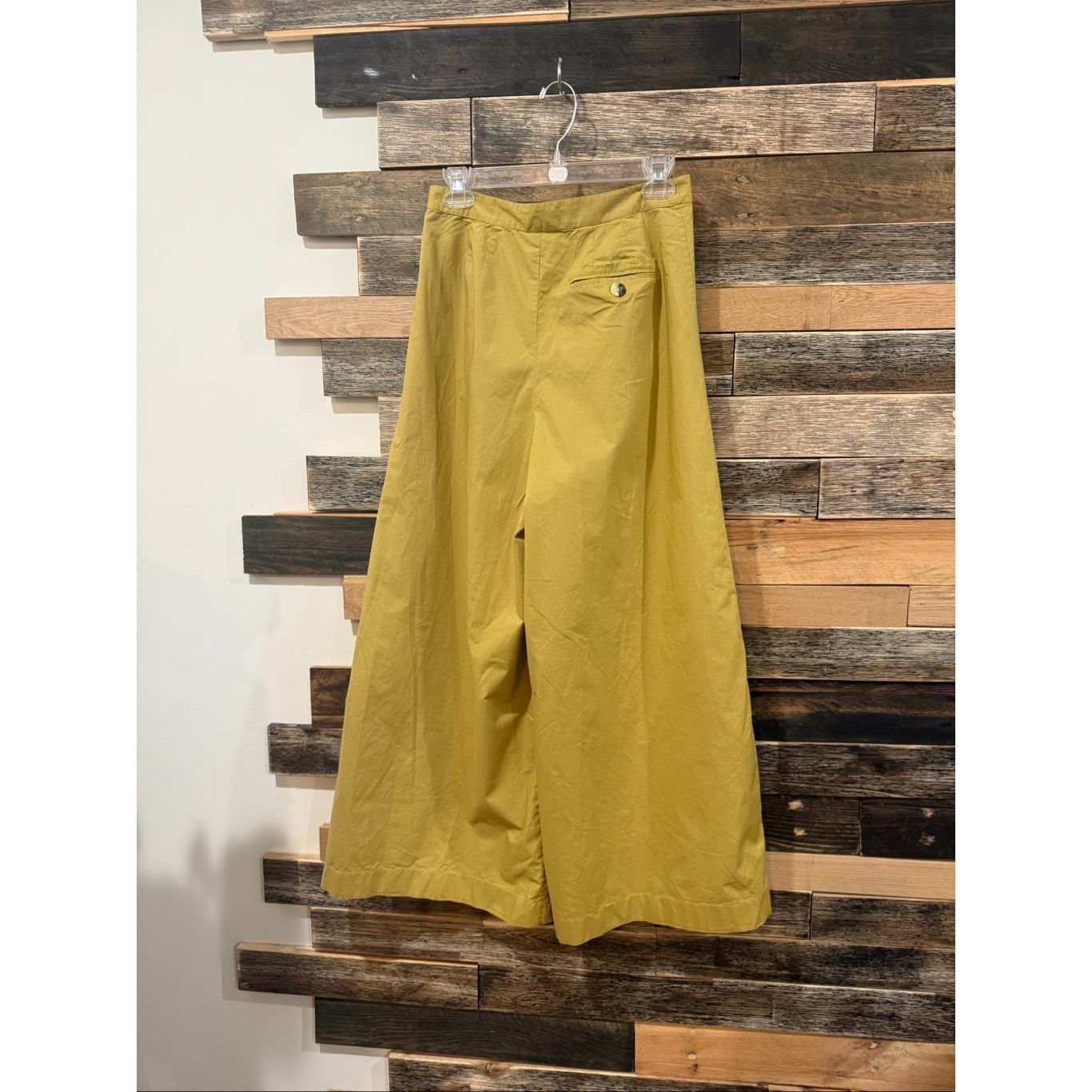 DOEN Doen Women's Yellow/Green Valentin Pleated Cotton-poplin Wid Size 30" / US 8 / IT 44 - 2 Thumbnail