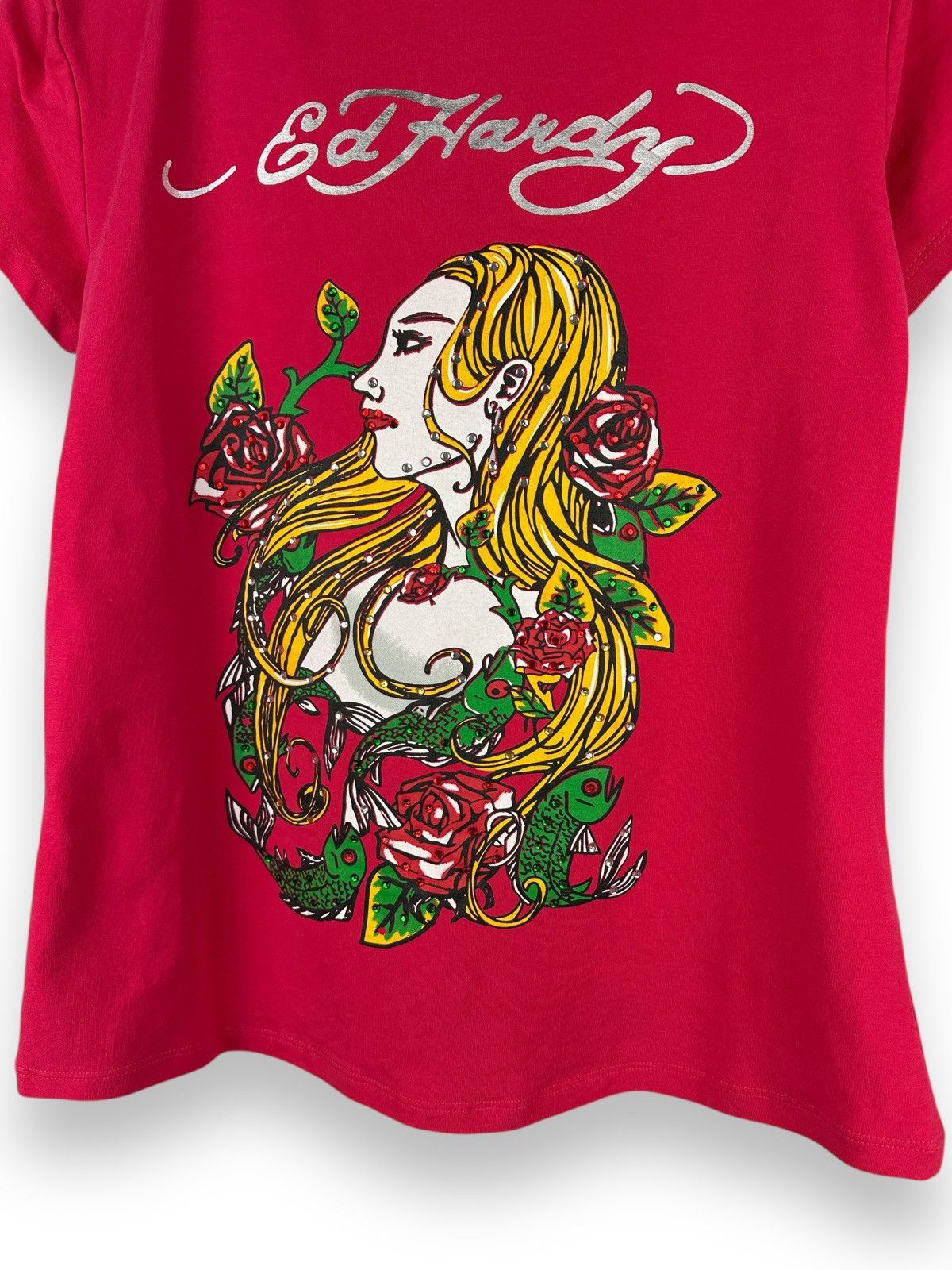 Ed Hardy Vintage Y2K Ed Hardy By Christian Audigier Pink T-Shirt Size XS / US 0-2 / IT 36-38 - 5 Thumbnail