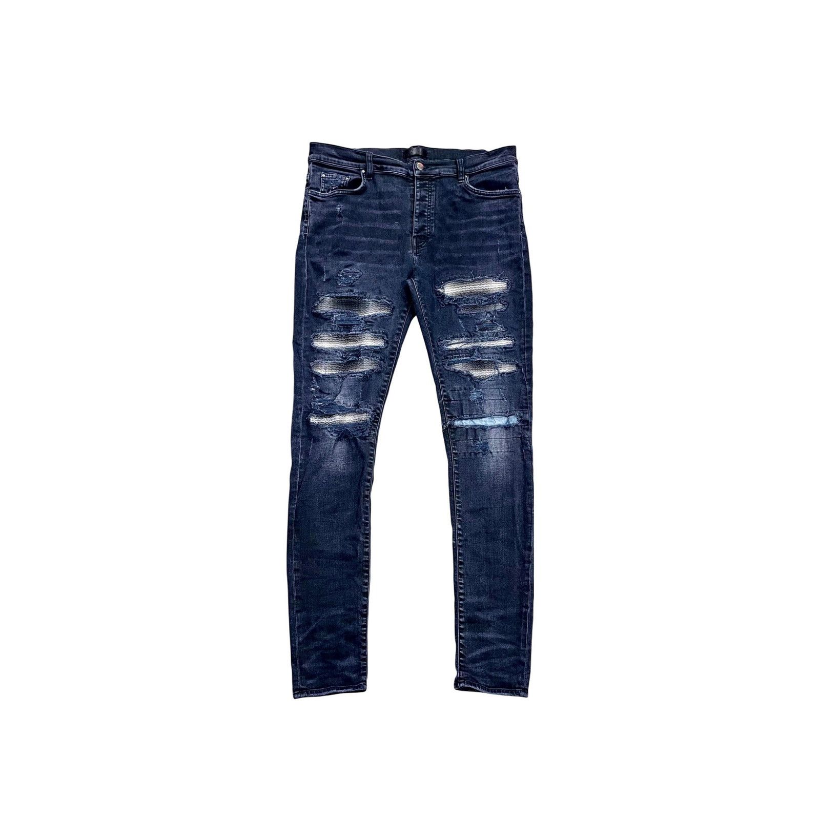 Amiri Amiri Plaid Thrasher Patch (Repaired) Black Wash Jeans Size US 38 / EU 54 - 1 Thumbnail