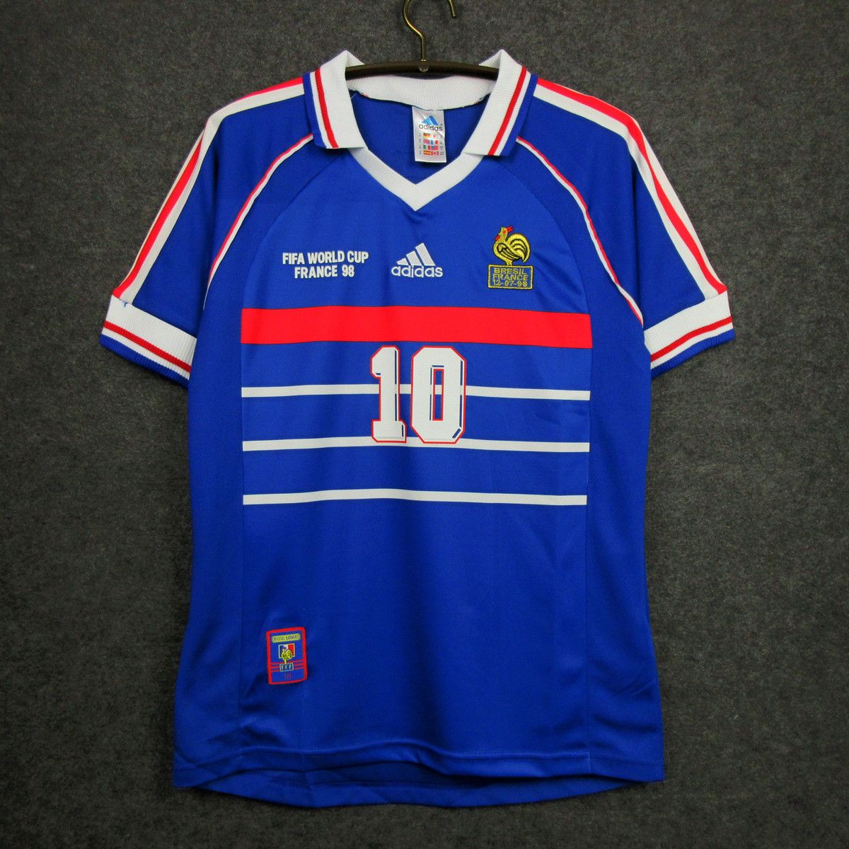 Adidas × Vintage 1998 France WC Home Shirt Zidane #10 Size US L / EU 52-54 / 3 - 1 Thumbnail