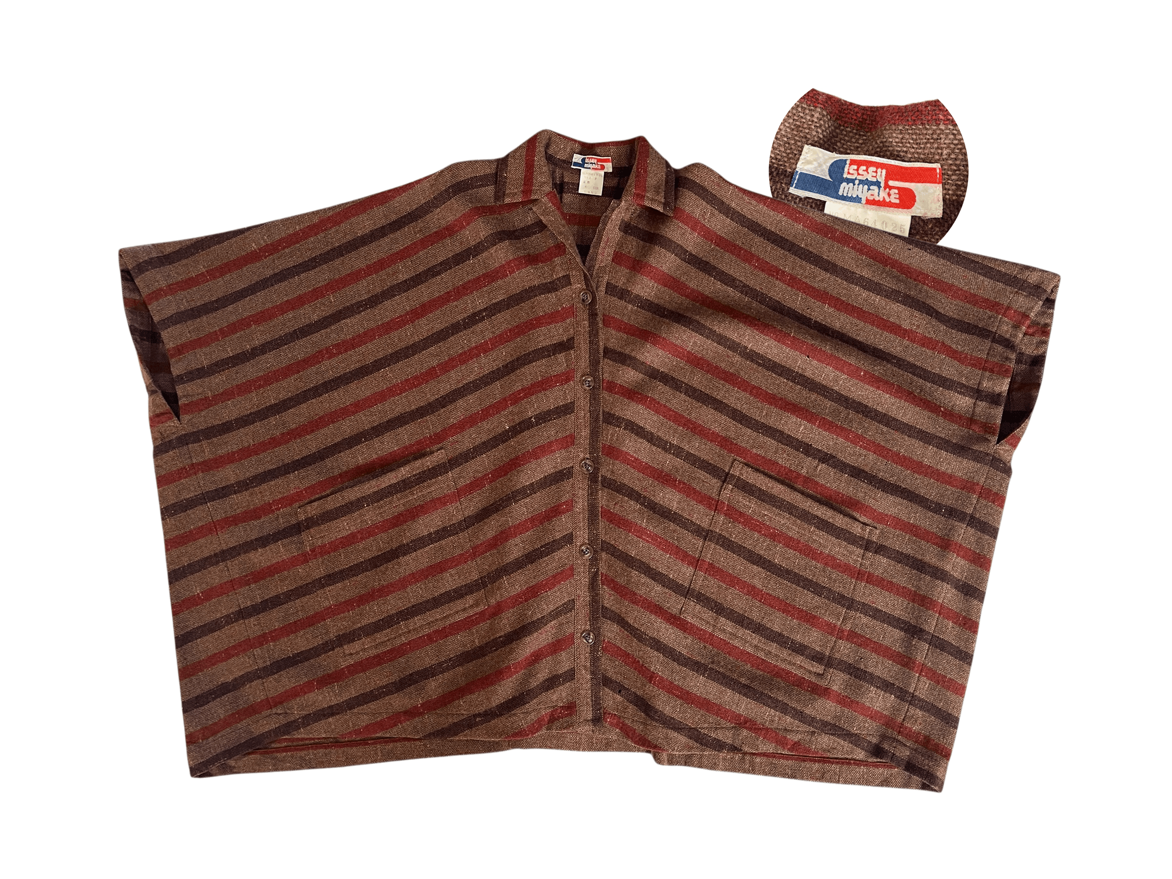 Vintage 70s Issey Miyake Rug Button Up Poncho