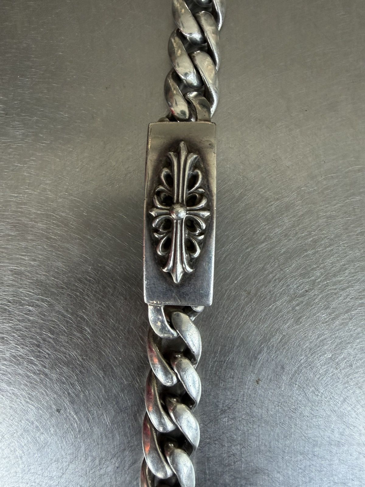 Chrome Hearts Chrome Hearts Floral Cross ID Lobster Claw Bracelet Size ONE SIZE - 6 Thumbnail