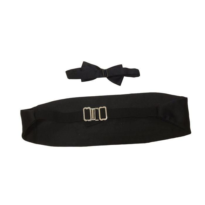 Other Men's Formal Black Satin Bow Tie & Cummerbund Set Adjustable