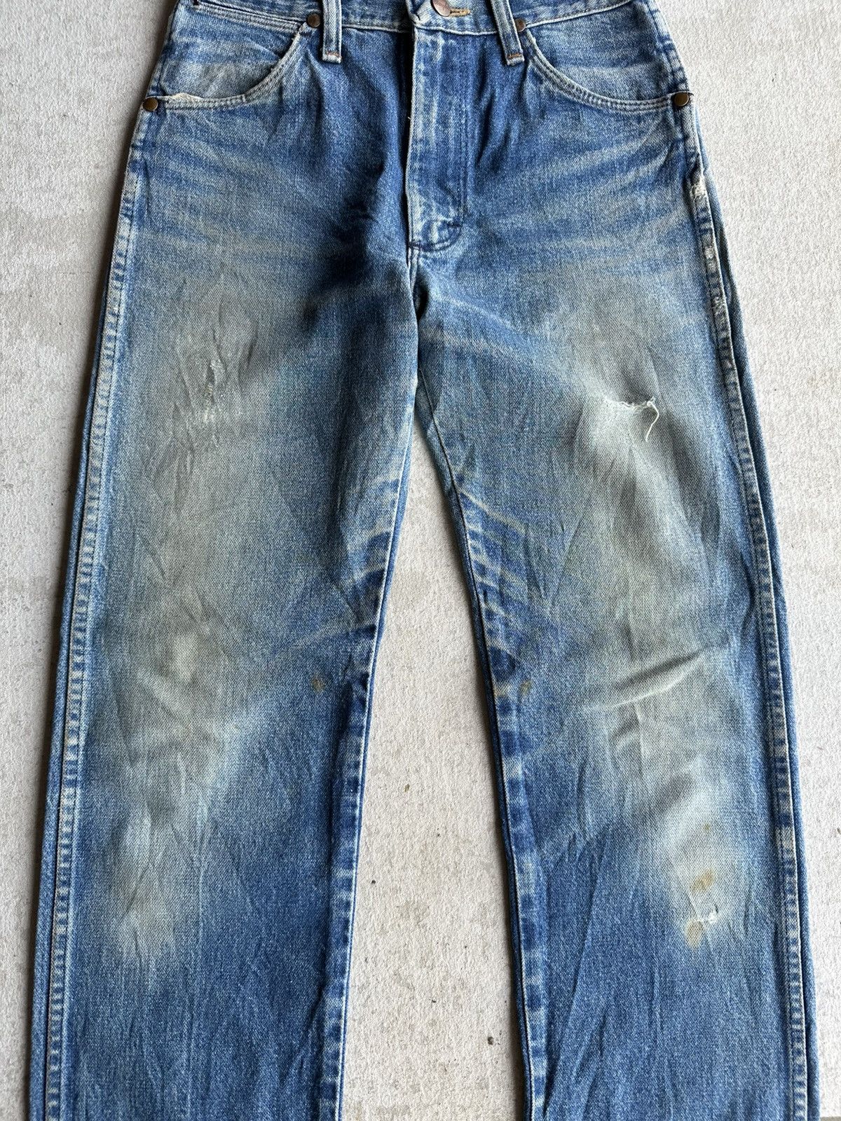 TAION Vintage WRANGLER Jeans Mudwash Talon Distressed Denim Pants Size US 28 / EU 44 - 2 Thumbnail