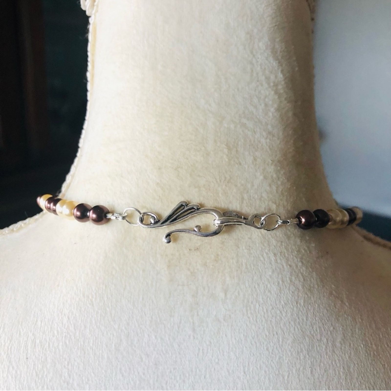 Handmade Handcrafted repurpose genuine ghost quartz Pearl necklace Size ONE SIZE - 8 Thumbnail