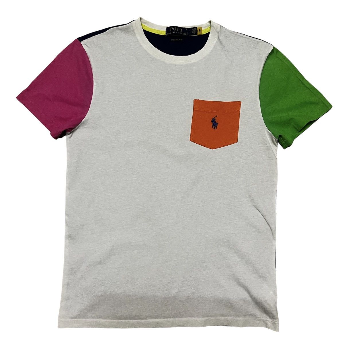 Polo Ralph Lauren × Ralph Lauren Polo Ralph Lauren Big Logo Colour Block T Shirt Size US S / EU 44-46 / 1 - 2 Thumbnail