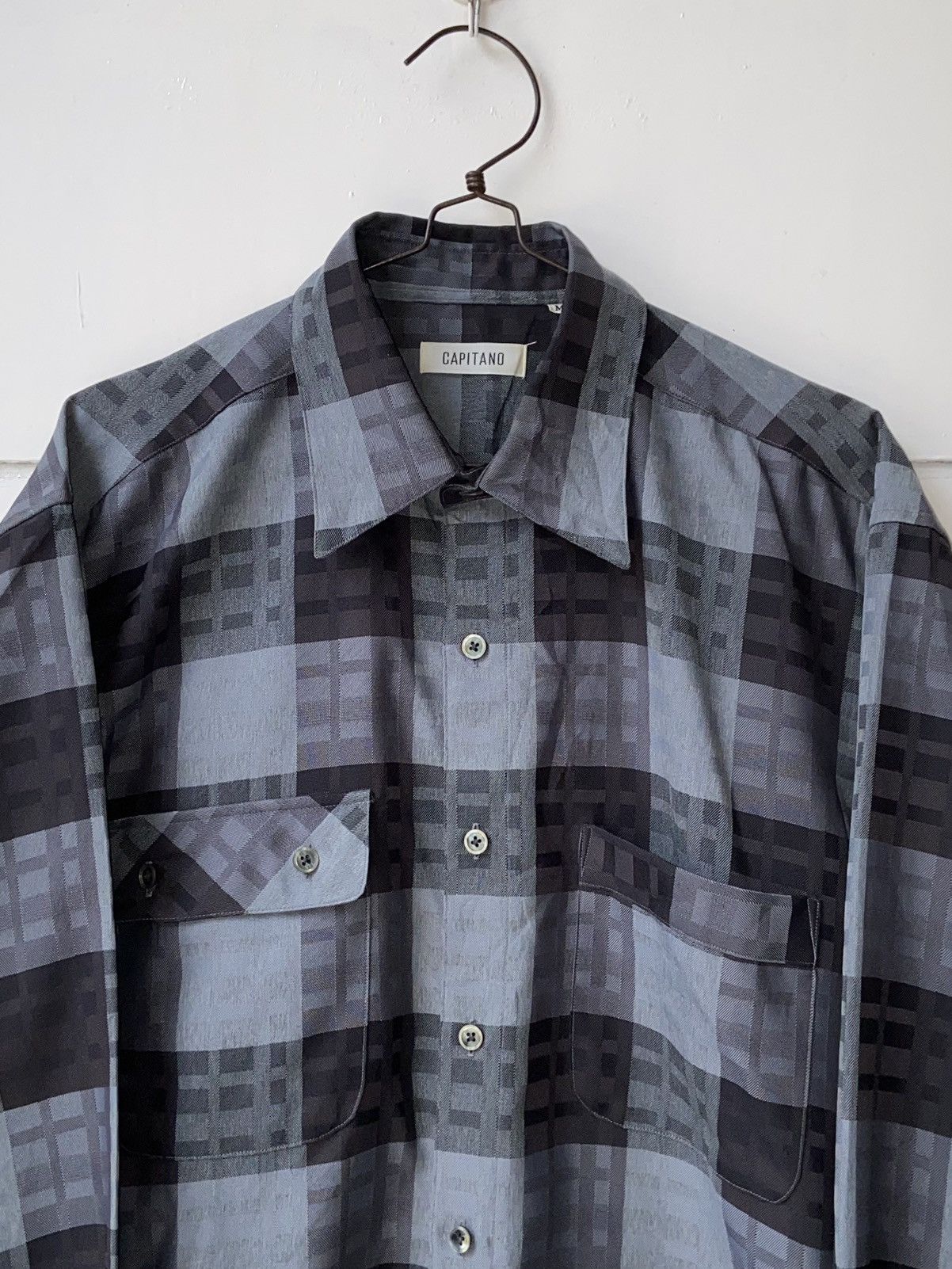 Designer × Japanese Brand CAPITANO Grey Plaid Shirt Size US M / EU 48-50 / 2 - 3 Thumbnail