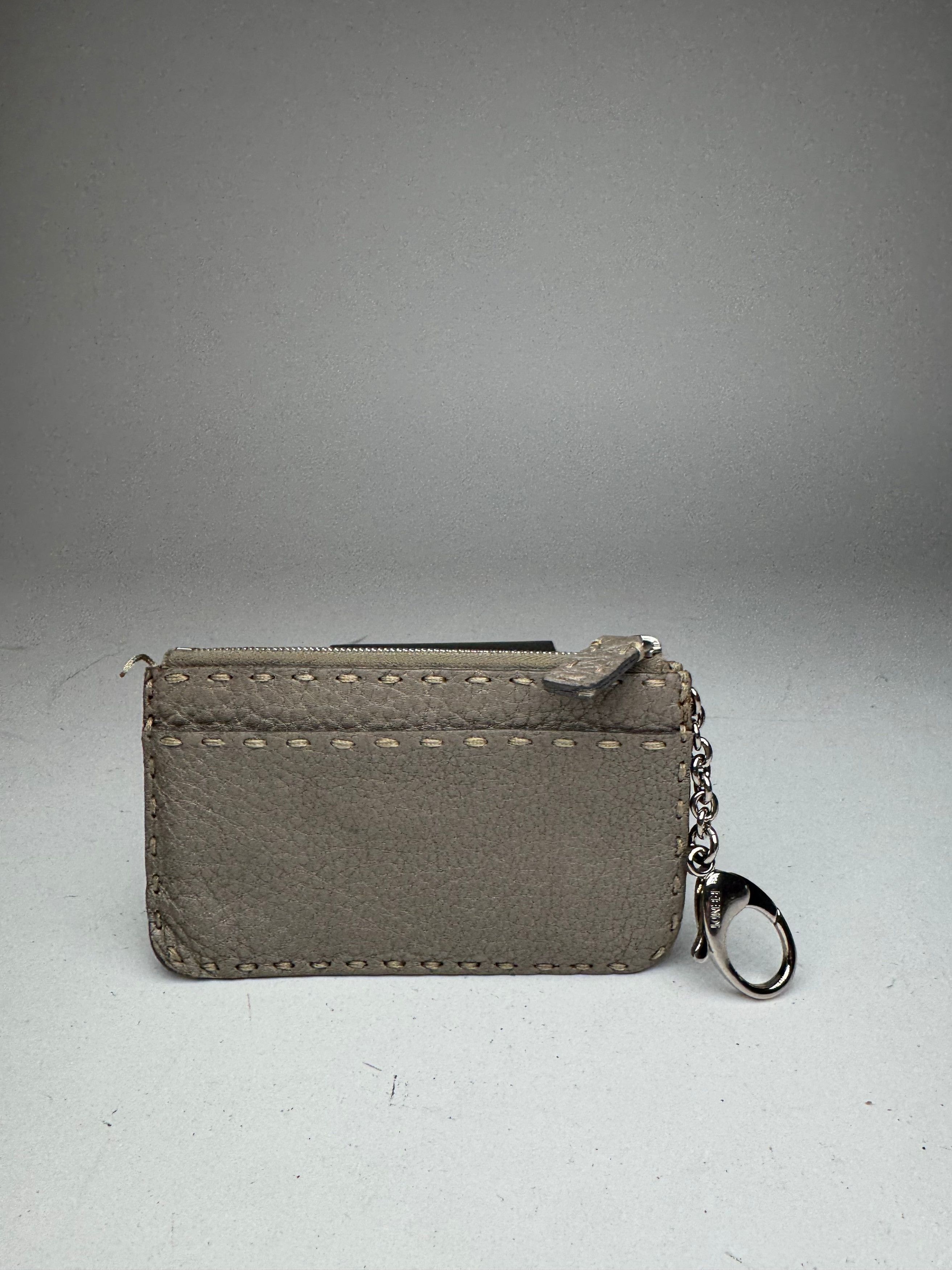 Fendi Vintage Leather Card Holder Grey Size ONE SIZE - 1 Thumbnail