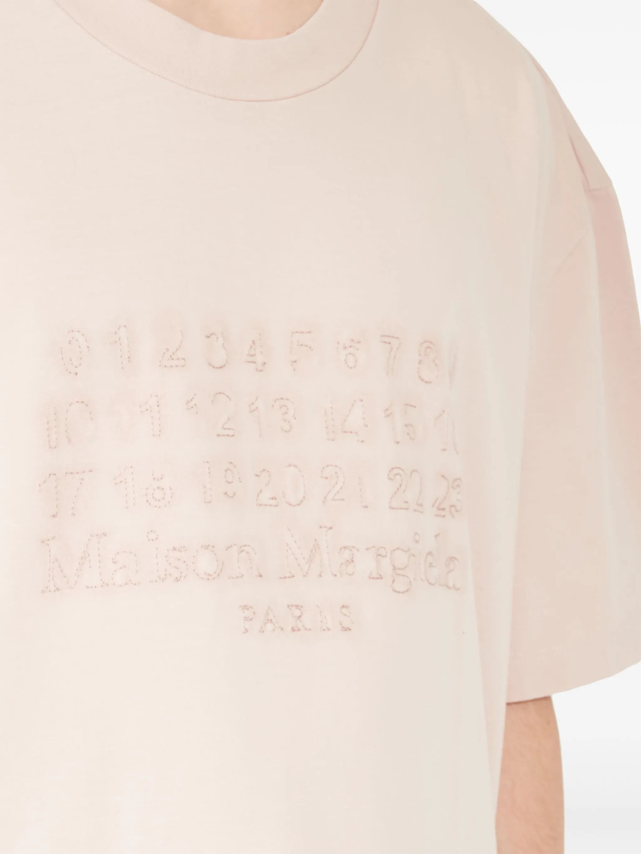 Maison Margiela o1w1db11225 Logo-embroidered Cotton T-Shirt in Light Pink Size US L / EU 52-54 / 3 - 7 Thumbnail