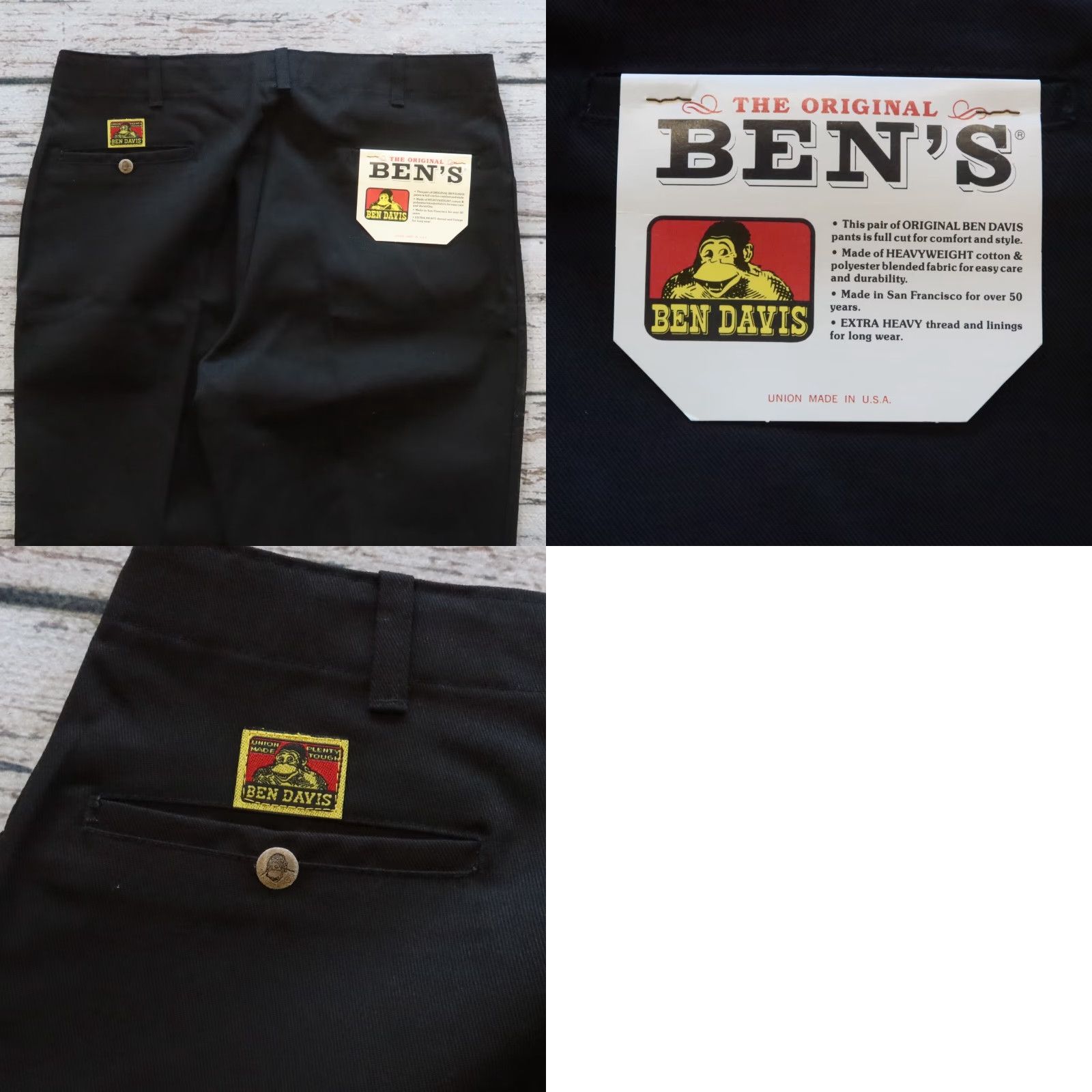 Ben Davis VINTAGE Ben Davis Work Pants Union Made in USA Yellow Tag Size 38 Black Pants Mens Size US 38 / EU 54 - 10 Thumbnail