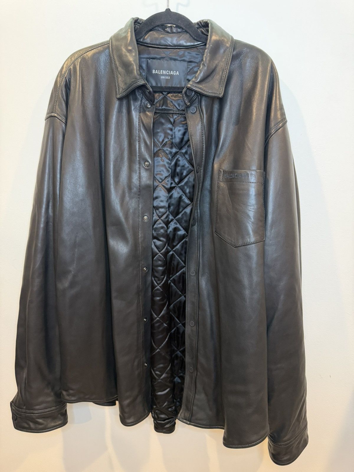Balenciaga Balenciaga Smooth Soft Leather Padded Jacket Size US M / EU 48-50 / 2 - 1 Thumbnail
