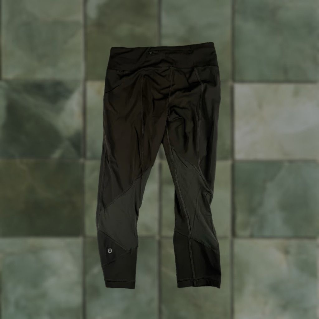 Lululemon Lululemon Pace Rival Crop 22" Dark Olive- Size 6 Leggings Women Regular Inseam 22 in Green Compression Activewear Size ONE SIZE - 1 Thumbnail