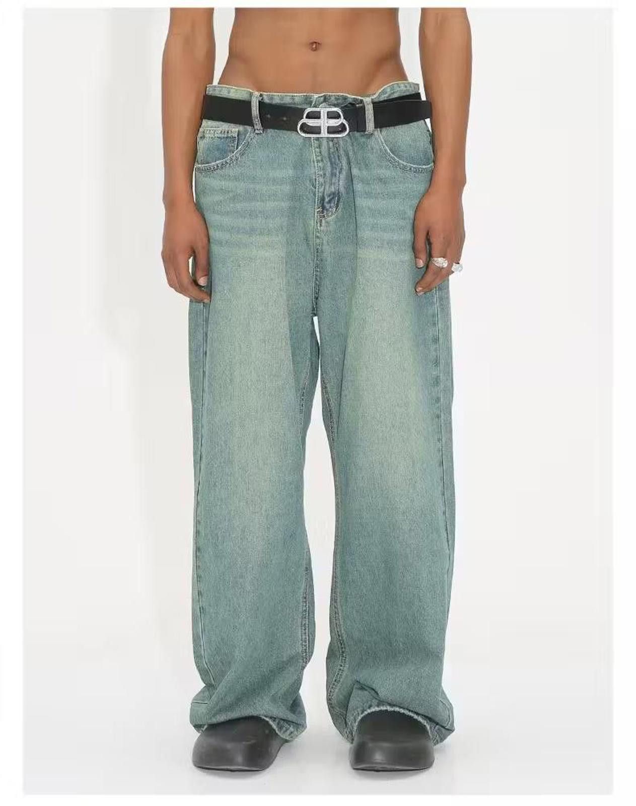 Vintage Green Baggy Denim Jeans Size US 32 / EU 48 - 1 Thumbnail