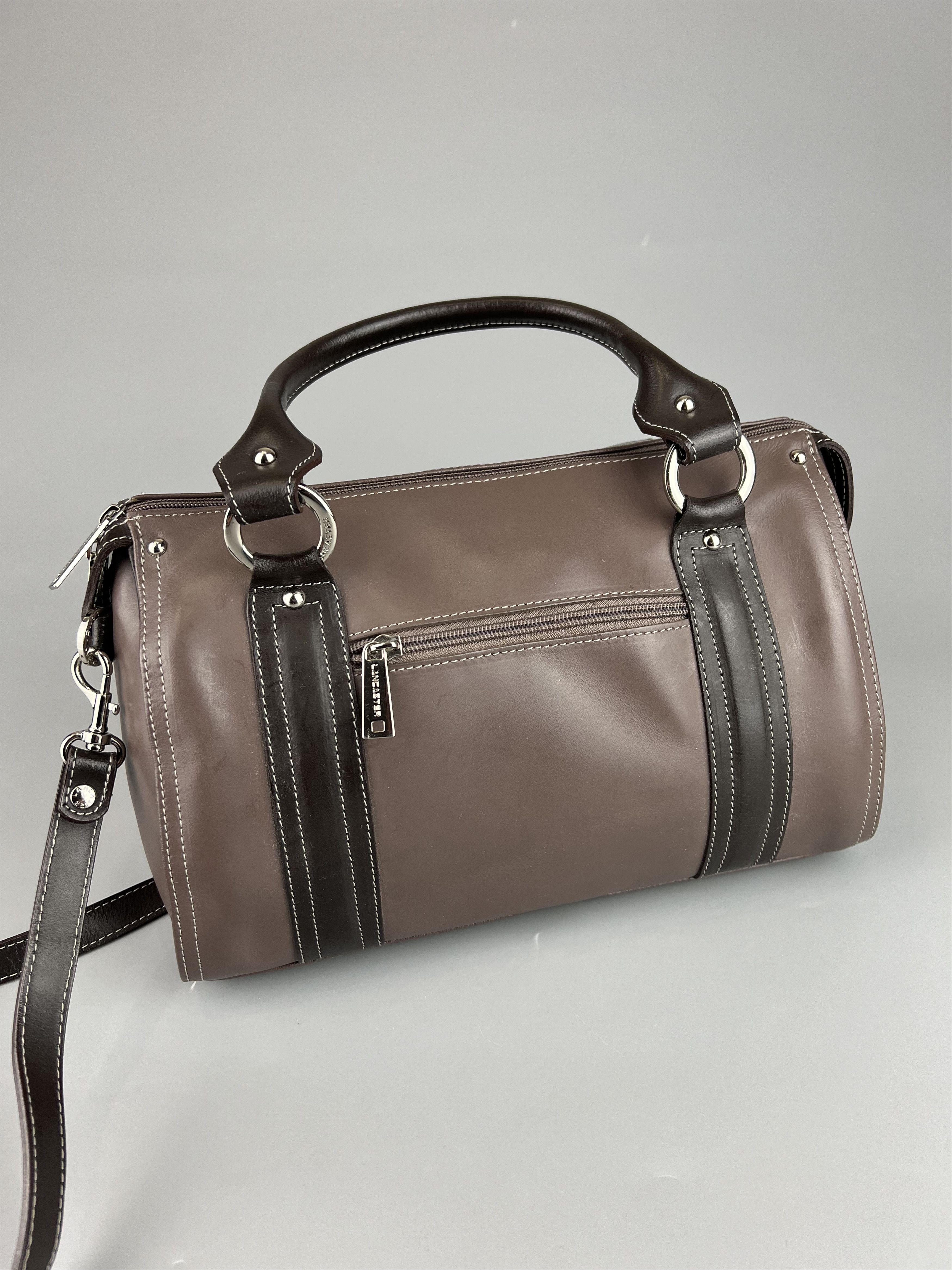 Designer Lancaster Brown Leather Crossbody Bag Size ONE SIZE - 4 Thumbnail