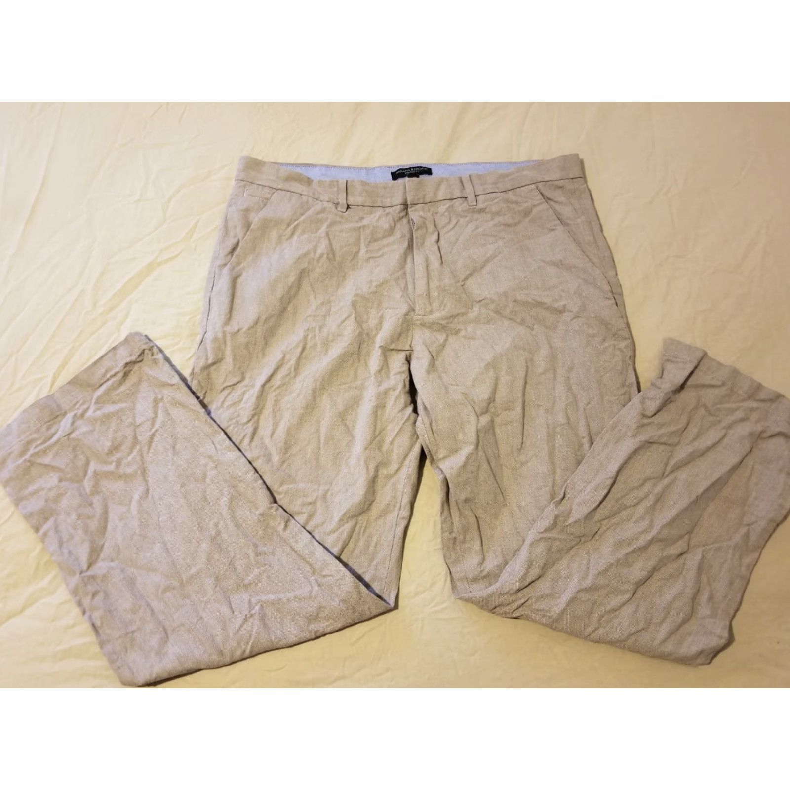 Banana Republic Banana Republic Pants Chino Slim Straight 36x30 Beige Men Regular 36in Cotton Front Flat Front Pockets Dressy Casual Modern Preppy Slacks Trousers Size US 36 / EU 52 - 3 Thumbnail
